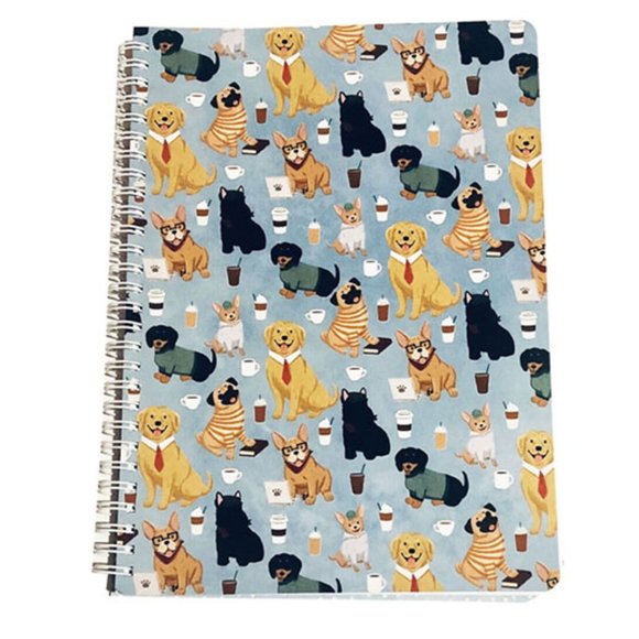 (1 Pk) Molly & Rex Spiral Notebook, Dog & Coffee Pattern, College Rule w/ Folder - Picture 2 of 8